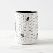 Bienen-u. der Bienenwaben-| Monogramm Zweifarbige Tasse (Mittel)