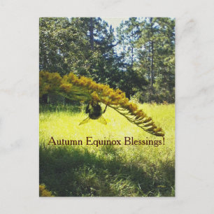 Bienen-u. Goldruten-Herbst-Äquinoktikum Mabon Postkarte