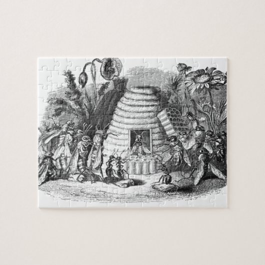 Bienen und Arbeiterbienen am Bienenstock Puzzle (Horizontal)