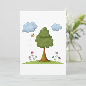 Bienen- und Baumlandschaft mit Blume und Wolken Einladung