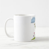 Bienen- und Baumlandschaft mit Blume und Wolken Kaffeetasse (Links)