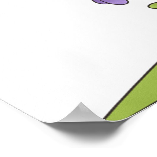 Bienen- und Baumlandschaft mit Blume und Wolken Poster (Ecke)