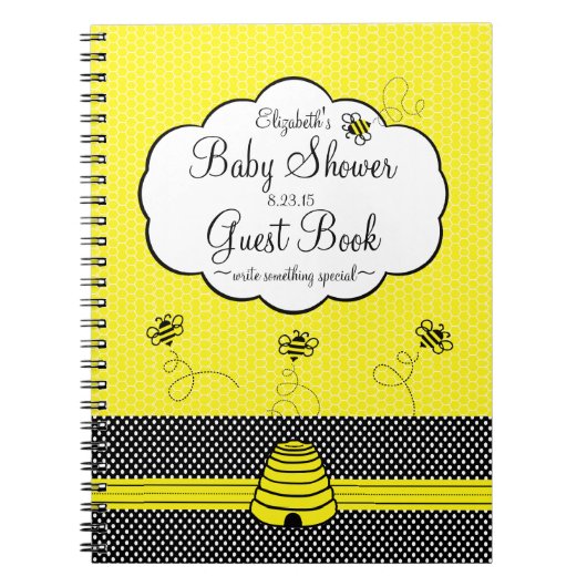Bienen-und Bienen-Bienenstock-Babyparty-Gast-Buch Notizblock (Vorderseite)