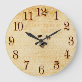 Bienen und Bienenwabe Große Wanduhr