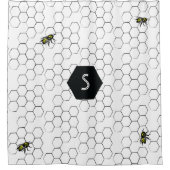 Bienen-und Bienenwaben-Duschvorhang Duschvorhang (Vorderseite)