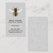Bienen-und Bienenwaben-Grau Visitenkarte (Vorne/Hinten)