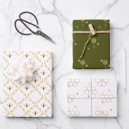 Bienen- und Bienenwaschpapier Geschenkpapier Set (Vorderseite)