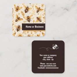 Bienen und Blätter Quadratische Visitenkarte
