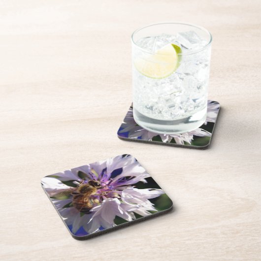 Bienen und Blaue Blume Getränkeuntersetzer (Rechte Seite)