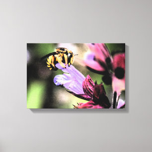 Bienen und Blume 16,50x11 (41,25x27,5cm) waccn Leinwanddruck