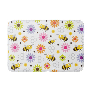 Bienen und Blume Badematte
