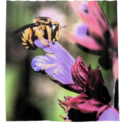 Bienen und Blume Duschvorhang (Vorderseite)