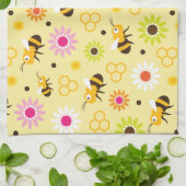 Bienen und Blume Geschirrtuch (Gefaltet)