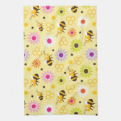 Bienen und Blume Geschirrtuch (Vertikal)