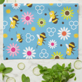 Bienen und Blume Geschirrtuch (Gefaltet)