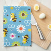 Bienen und Blume Geschirrtuch (Viertel Falte)