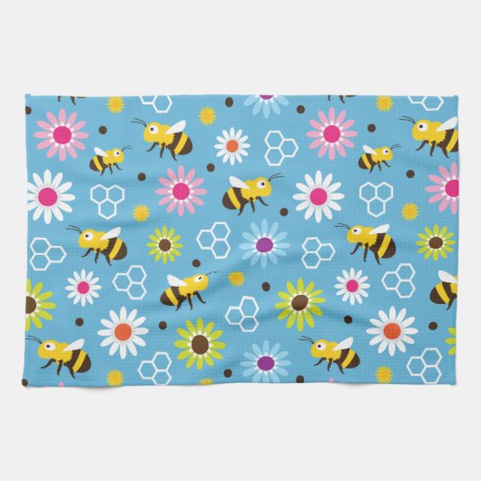 Bienen und Blume Geschirrtuch (Horizontal)