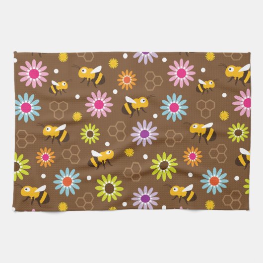 Bienen und Blume Geschirrtuch (Horizontal)