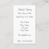 Bienen- und Blume-Honigtrappe Visitenkarte (Rückseite)