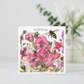 Bienen und Blume im Frühjahr Einladung (Stehend Vorderseite)