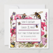 Bienen und Blume im Frühjahr Einladung (Rückseite)