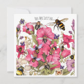 Bienen und Blume im Frühjahr Einladung (Vorderseite)