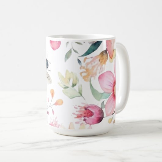 Bienen und Blume Kaffee Kaffeetasse (VorderseiteRechts)