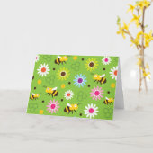 Bienen und Blume Karte (Gelbe Blume)