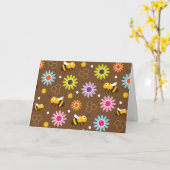 Bienen und Blume Karte (Gelbe Blume)