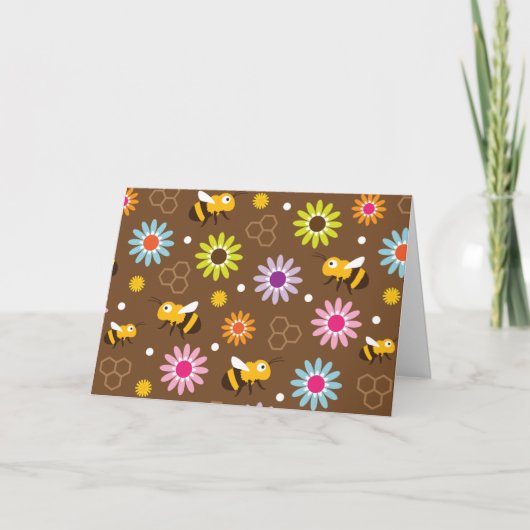 Bienen und Blume Karte (Vorderseite)