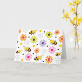 Bienen und Blume Karte (Gelbe Blume)