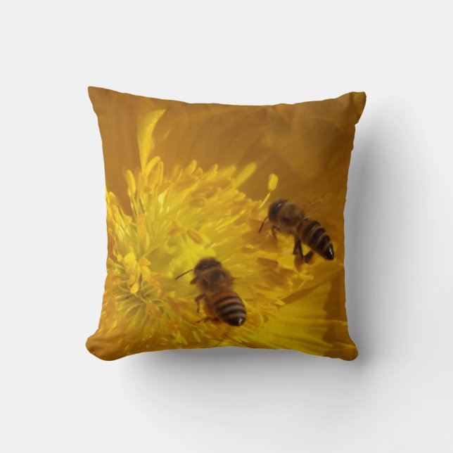 Bienen und Blume Kissen (Vorderseite)