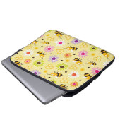 Bienen und Blume Laptopschutzhülle (Vorne Knopf)