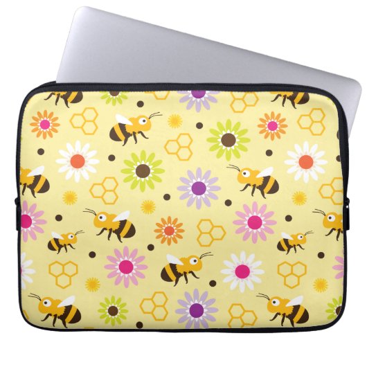 Bienen und Blume Laptopschutzhülle (Vorderseite)