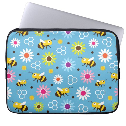 Bienen und Blume Laptopschutzhülle (Vorderseite)