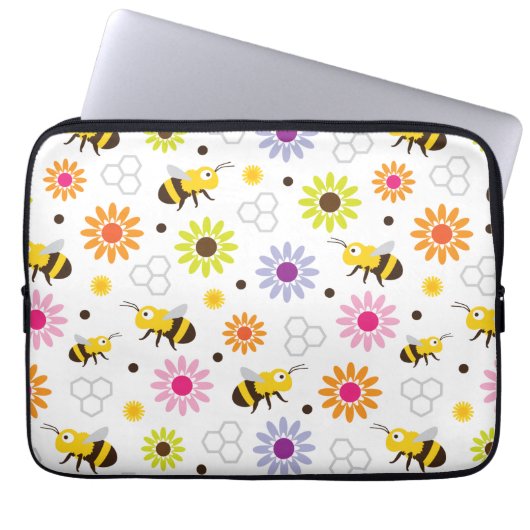 Bienen und Blume Laptopschutzhülle (Vorderseite)