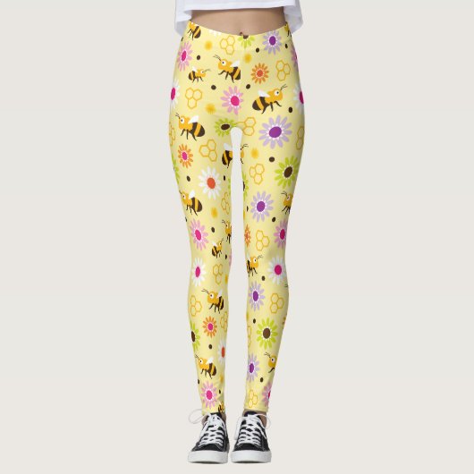 Bienen und Blume Leggings (Vorderseite)