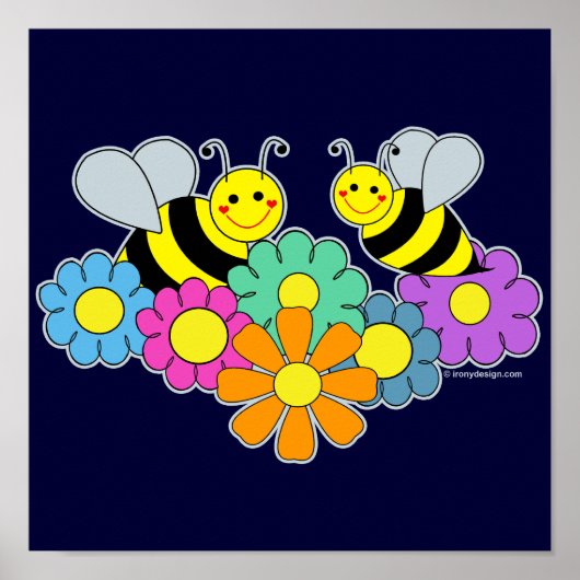 Bienen und Blume Poster (Vorne)