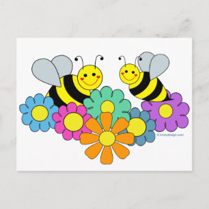 Bienen und Blume Postkarte
