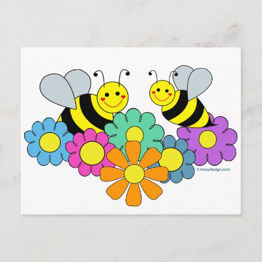 Bienen und Blume Postkarte (Vorderseite)