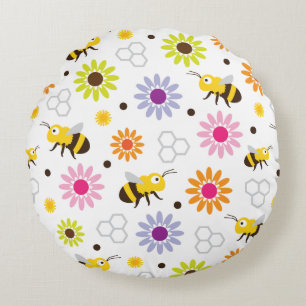 Bienen und Blume Rundes Kissen