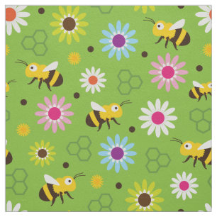 Bienen und Blume Stoff