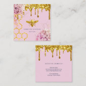 Bienen- und Blume-Visitenkarte Quadratische Visitenkarte (Vorne/Hinten)