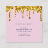 Bienen- und Blume-Visitenkarte Quadratische Visitenkarte (Rückseite)