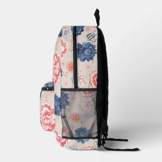 Bienen und Blume Wasserfarbe Bedruckter Rucksack (Rechts)