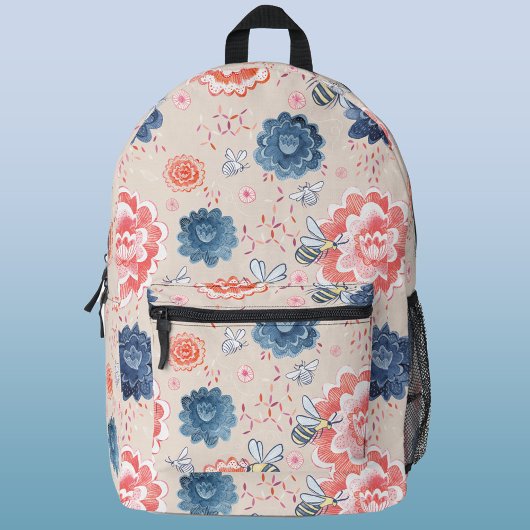 Bienen und Blume Wasserfarbe Bedruckter Rucksack