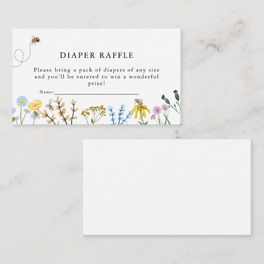 Bienen und Blume | Windelwanne für Babydusche Begleitkarte (Vorne/Hinten)