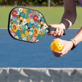 Bienen und Blumen Biene Blumen Muster Pickleball Schläger