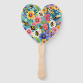 Bienen und Blumen Biene Blumenmuster Fächer (Rückseite)