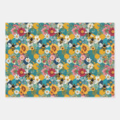 Bienen und Blumen Biene Blumenmuster Geschenkpapier Set (Vorderseite)